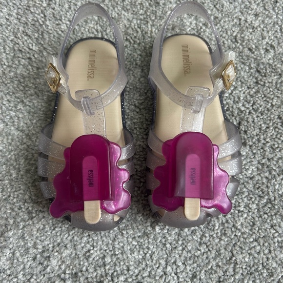 Mini Melissa Other - Mini Melissa Kids' Glittery Silver and Pink Sandals